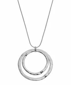 Sonoma Goods For Life™ Long Hammered Double Ring Pendant Necklace