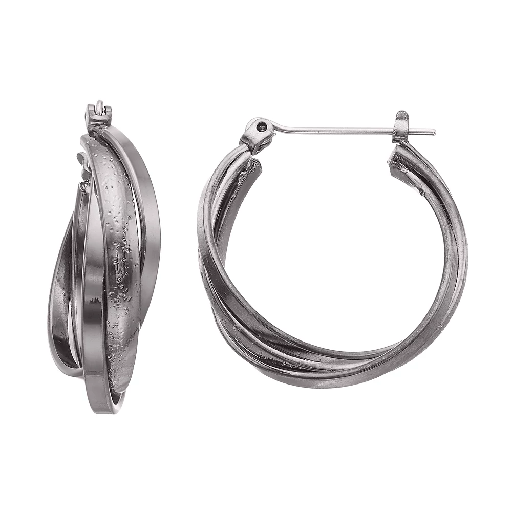 Sonoma Goods For Life™ Textured Crisscross Multi Hoop Earrings