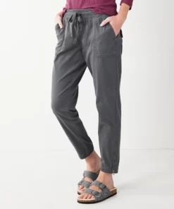 Women's Sonoma Goods For Life® Zipper-Hem Elastic-Waist Utility Jogger Pants