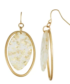 Sonoma Goods For Life® Open Oval & Acetate Oval Layered Drop Earrings