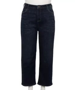 Plus Size Sonoma Goods For Life® Premium Curvy High-Waisted Straight-Leg Crop Jeans