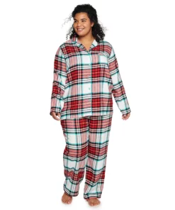 Plus Size Sonoma Goods For Life® Flannel Pajama Shirt & Pajama Pants Set