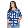 Plus Size Sonoma Goods For Life® Elbow Smocked Neck Top