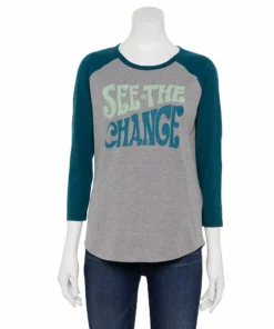 Women's Sonoma Goods For Life® Three Quarter Sleeve Baseball Graphic Tee