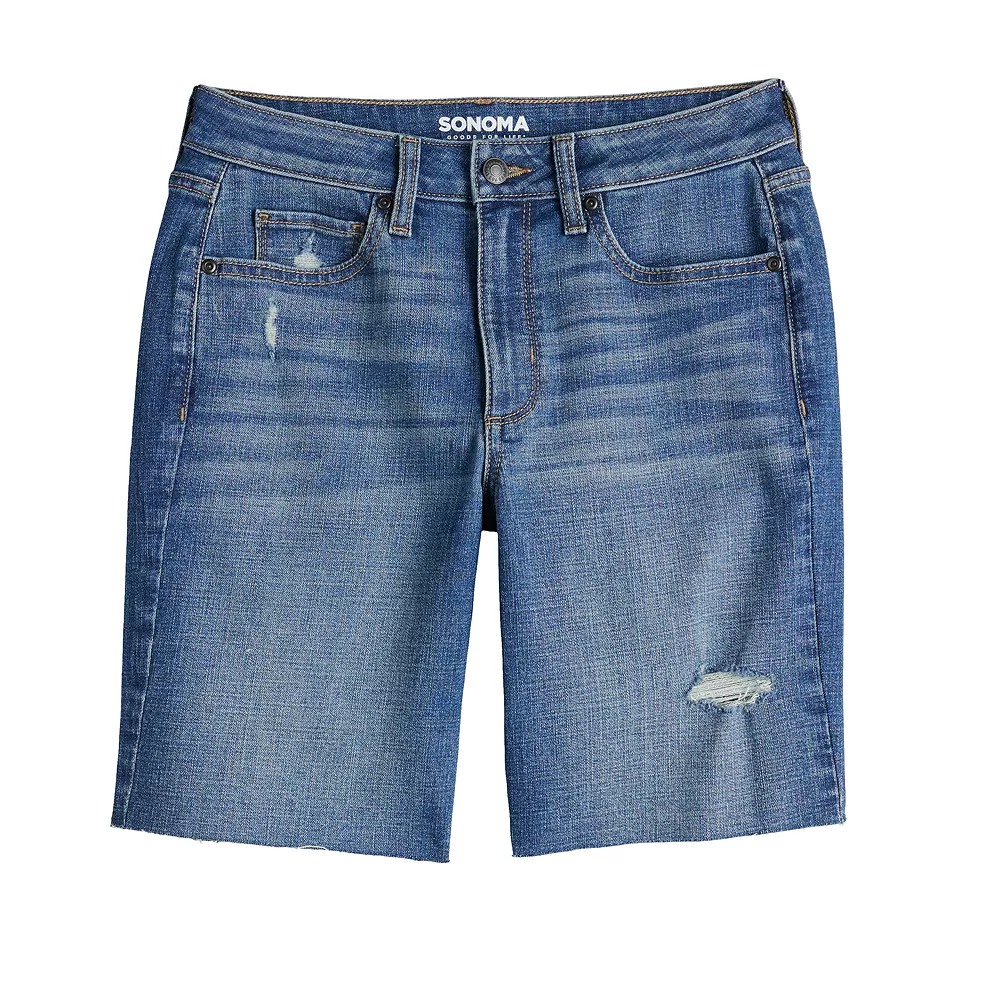 Women's Sonoma Goods For Life® High-Waist 9" Bermuda Jean Shorts - Image 9