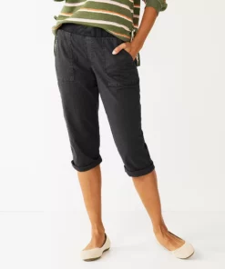 Petite Sonoma Goods For Life® Rib Waistband Utility Capri Pants