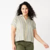Plus Size Sonoma Goods For Life® Short Sleeve Button Down Top