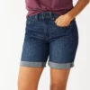 Petite Sonoma Goods For Life® High-Rise Bermuda Jean Shorts
