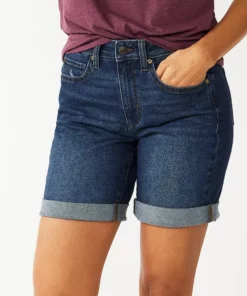 Petite Sonoma Goods For Life® High-Rise Bermuda Jean Shorts