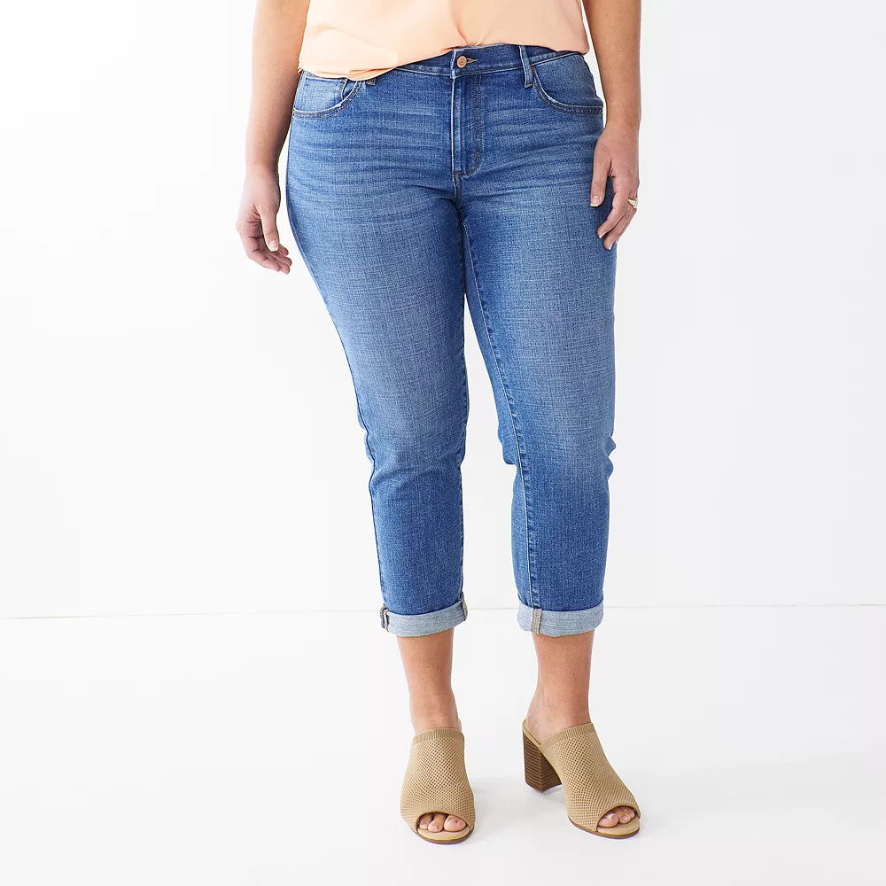 Petite Sonoma Goods For Life® Cuffed Girlfriend Jeans - Image 5