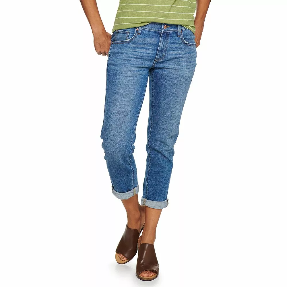 Petite Sonoma Goods For Life® Cuffed Girlfriend Jeans - Image 4