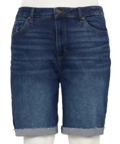 Plus Size Sonoma Goods For Life® High-Rise Bermuda Jean Shorts