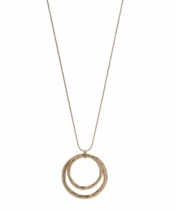 Sonoma Goods For Life® Hammered Gold Tone Long Orbital Pendant Necklace