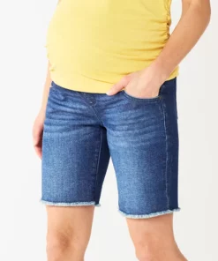 Maternity Sonoma Goods For Life® Over-the-Belly Frayed Hem Bermuda Shorts