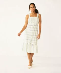 Women's Sonoma Goods For Life® x Lauren Lane Button Front Flounce Dress