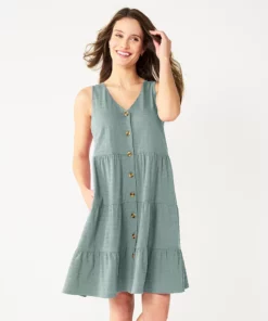 Women's Sonoma Goods For Life® Sleeveless Tiered Knit Dress