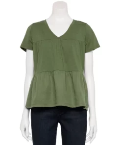 Women's Sonoma Goods For Life® Tiered V-Neck Top