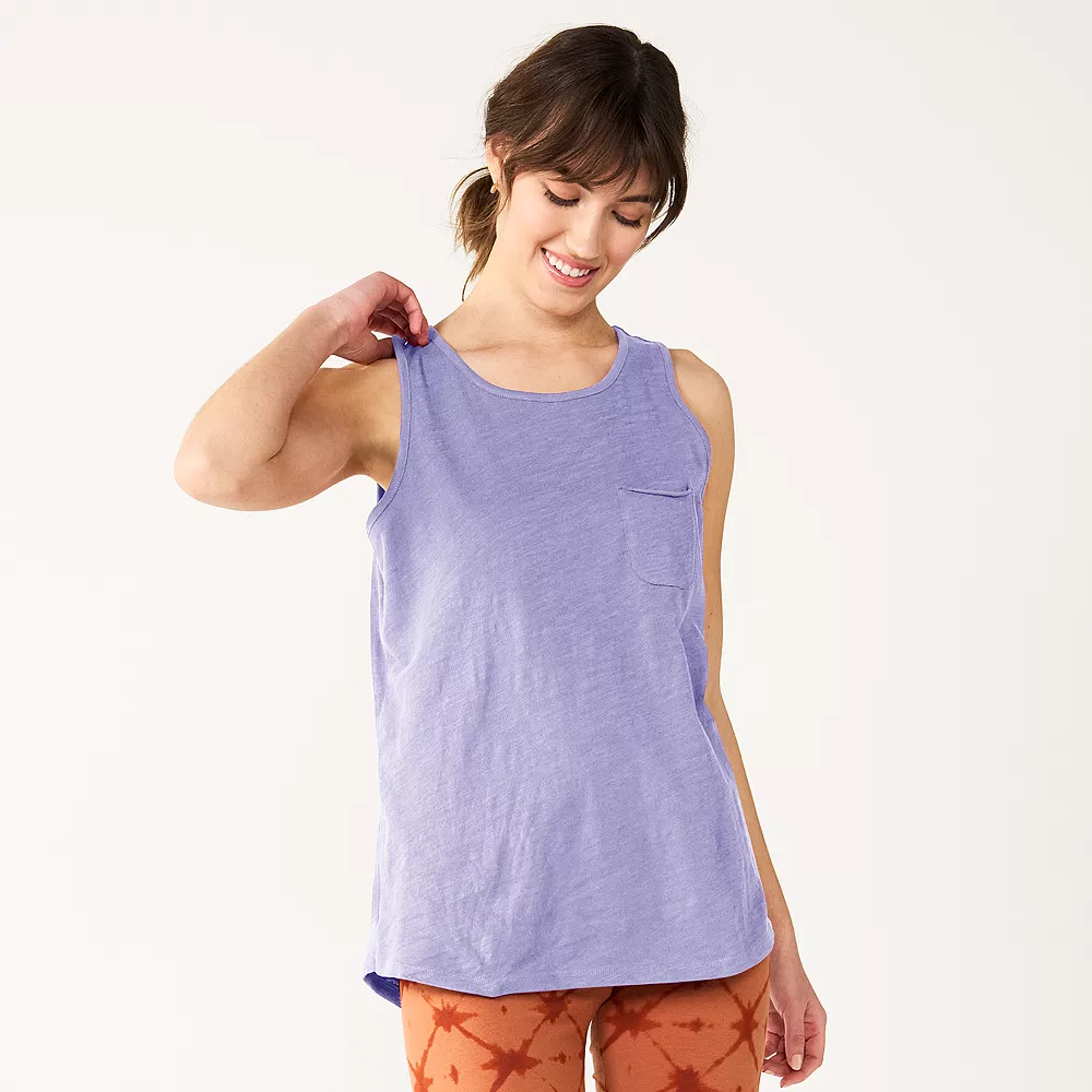 Petite Sonoma Goods For Life® High-Neck Pocket Tank - Image 3