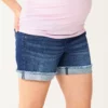 Maternity Sonoma Goods For Life® Side-Panel Cuffed Hem Jean Shorts