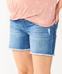 Maternity Sonoma Goods For Life® Side Panel Frayed Hem Jean Shorts
