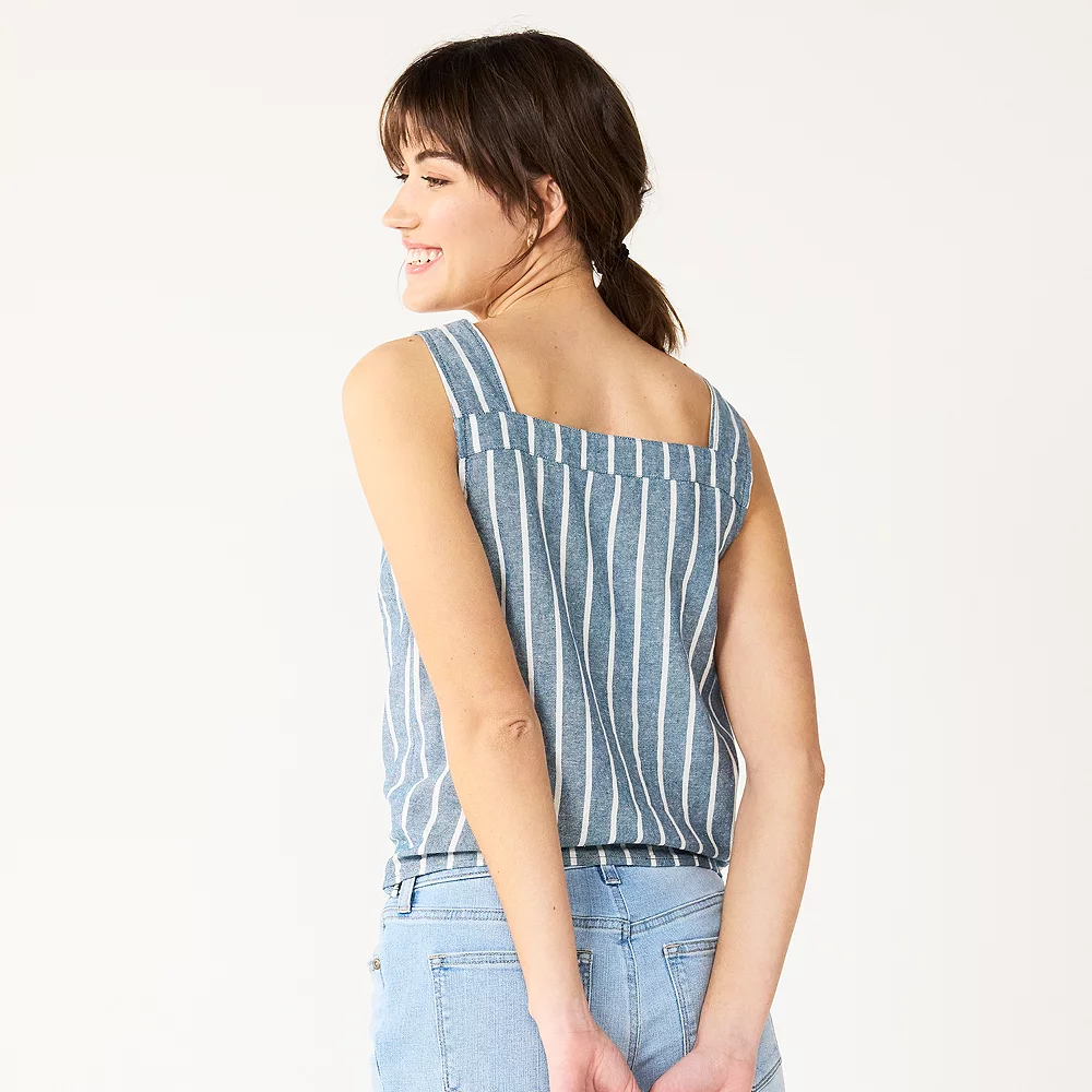 Women's Sonoma Goods For Life® Tie-Hem Squareneck Tank - Image 7