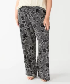 Plus Size Sonoma Goods For Life® Linen-Blend Wide-Leg Pants