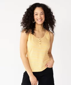 Women's Sonoma Goods For Life® Striped Henley Tank
