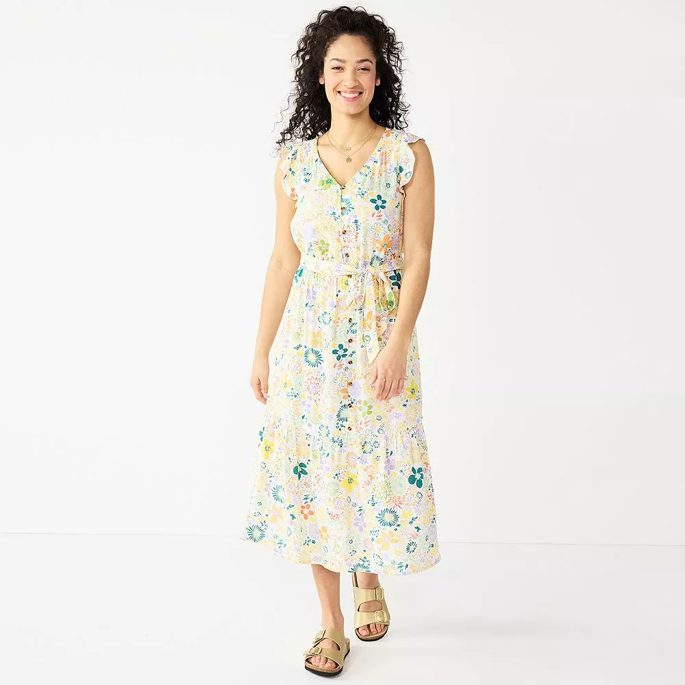 Women's Sonoma Goods For Life® Ruffle Midi Dress - Image 5