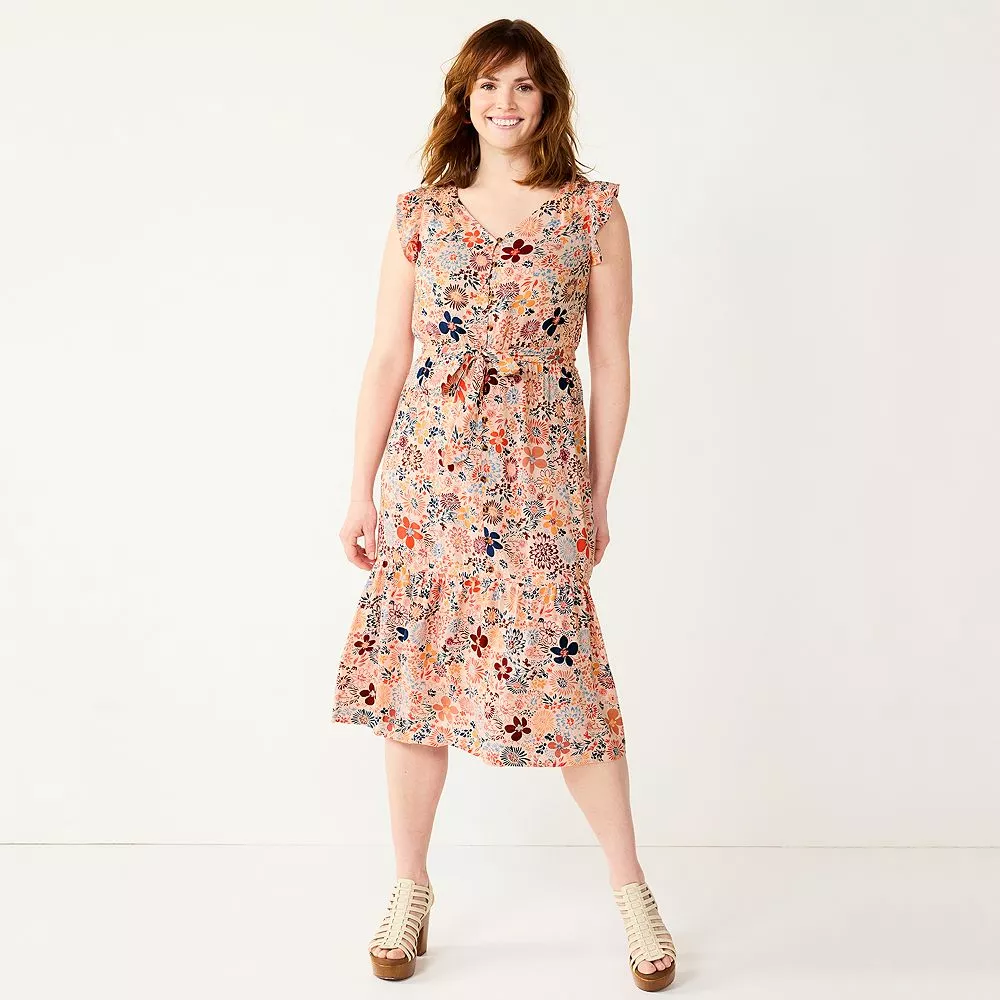 Women's Sonoma Goods For Life® Ruffle Midi Dress - Image 3