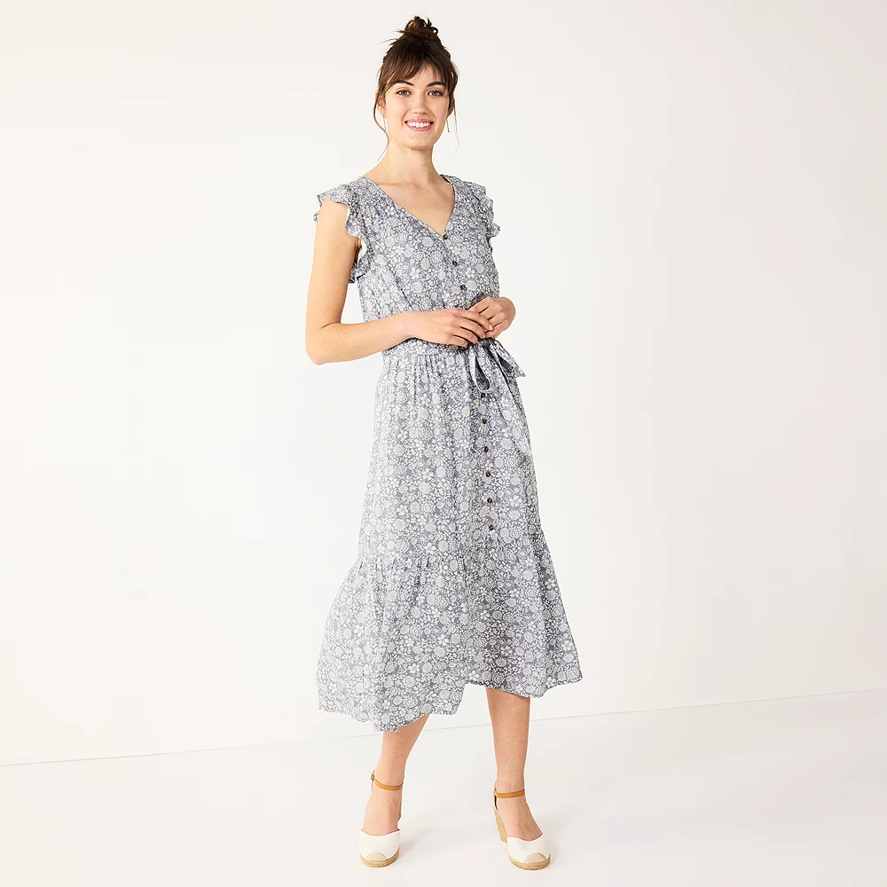 Women's Sonoma Goods For Life® Ruffle Midi Dress - Image 6