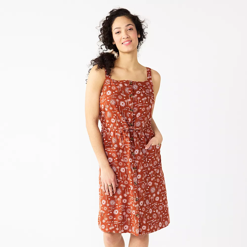Women's Sonoma Goods For Life® Print Button-Front Tank Dress - Image 7