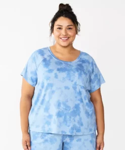 Plus Size Sonoma Goods For Life® Essential Short Sleeve Pajama Top