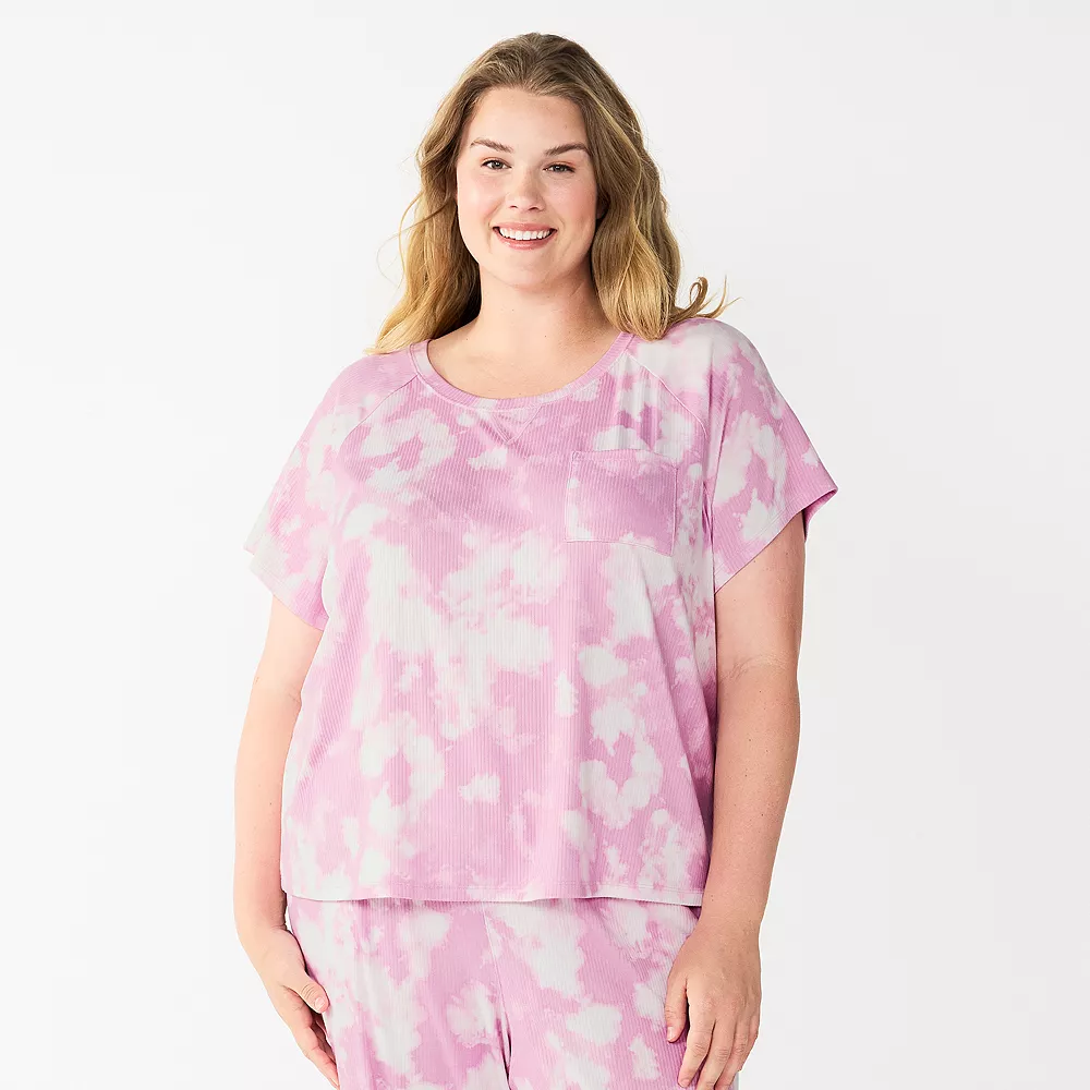 Plus Size Sonoma Goods For Life® Essential Short Sleeve Pajama Top - Image 2