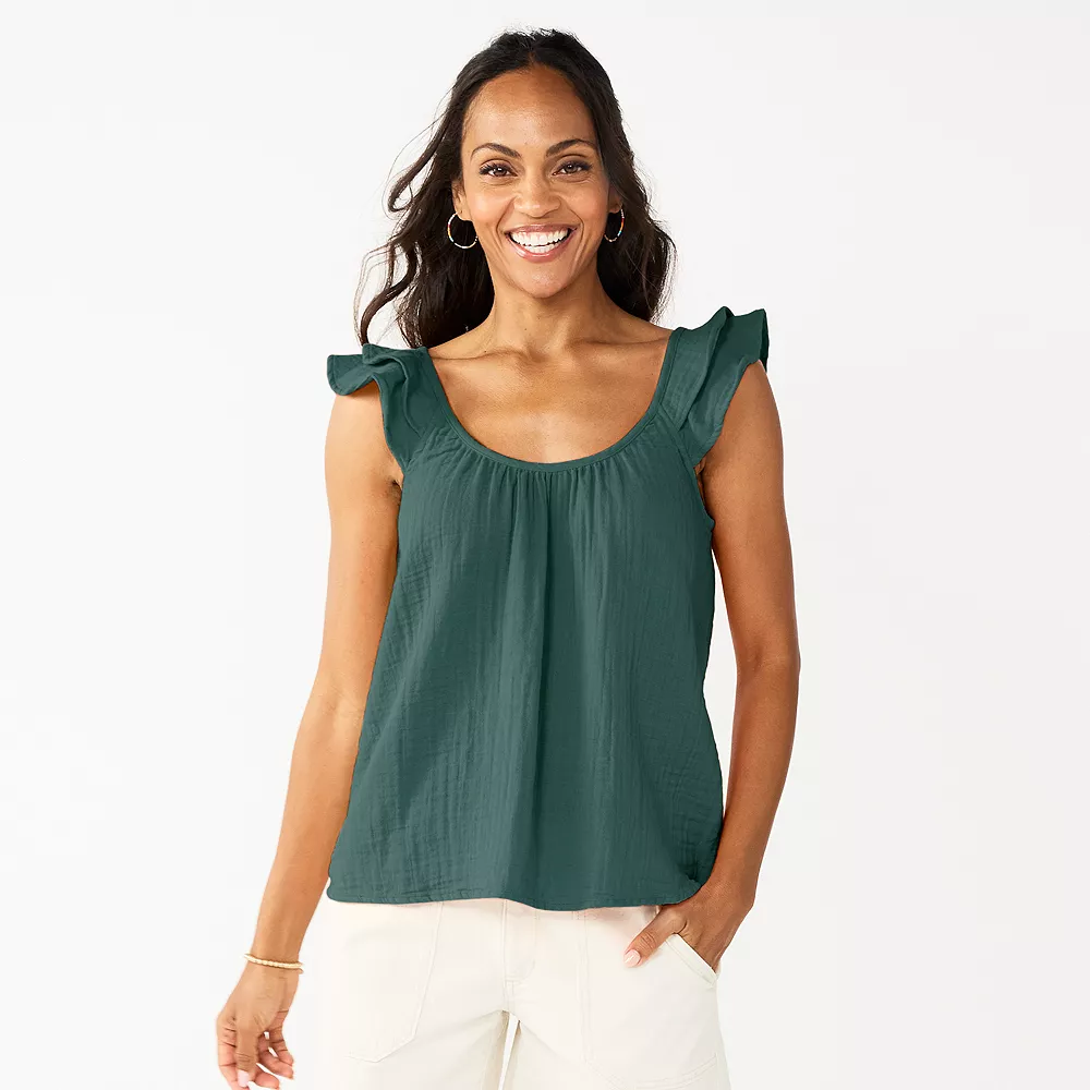 Women's Sonoma Goods For Life® Relaxed Ruffled Tank - Image 2