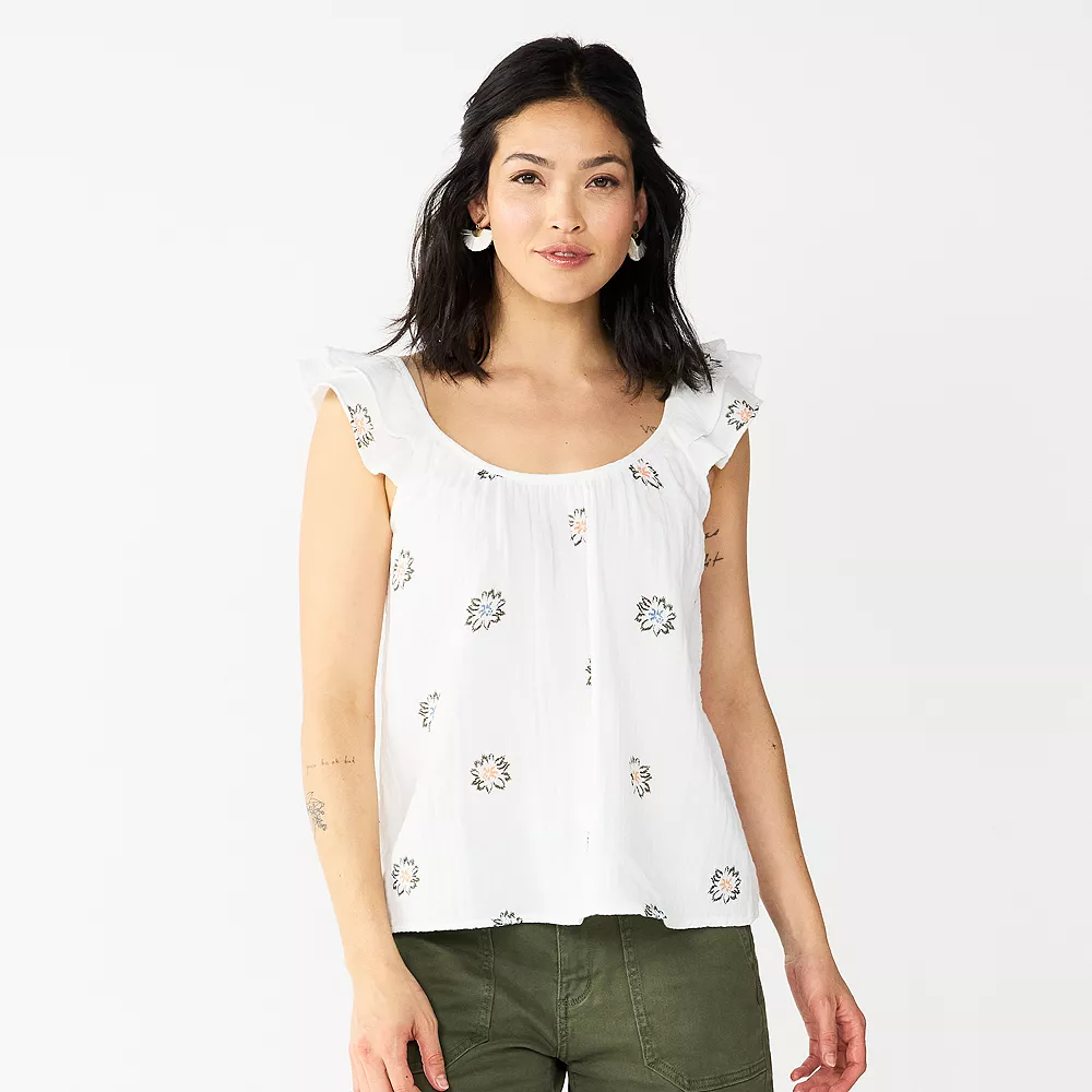 Women's Sonoma Goods For Life® Relaxed Ruffled Tank - Image 3