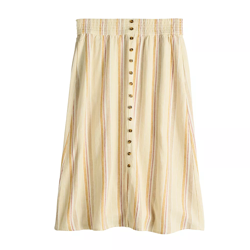 Women's Sonoma Goods For Life® Button Front Midi Skirt - Image 6