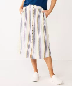 Women's Sonoma Goods For Life® Button Front Midi Skirt