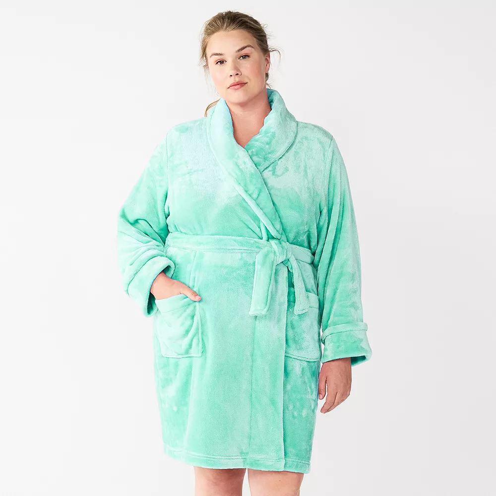 Plus Size Sonoma Goods For Life® Short Plush Robe - Image 4