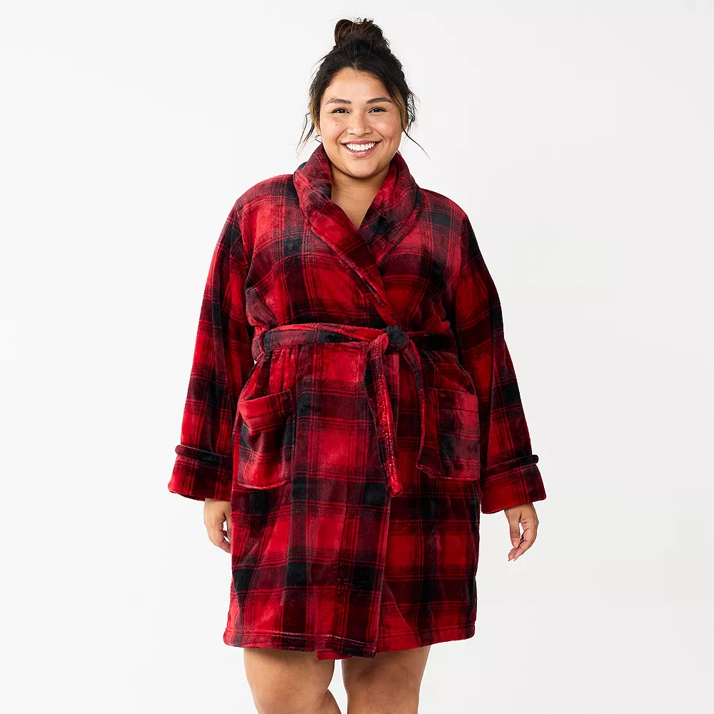 Plus Size Sonoma Goods For Life® Short Plush Robe - Image 7