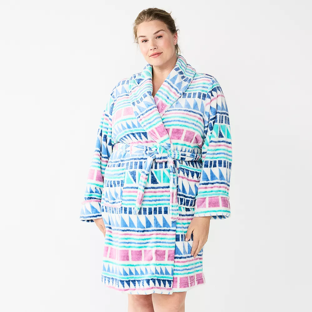 Plus Size Sonoma Goods For Life® Short Plush Robe - Image 3