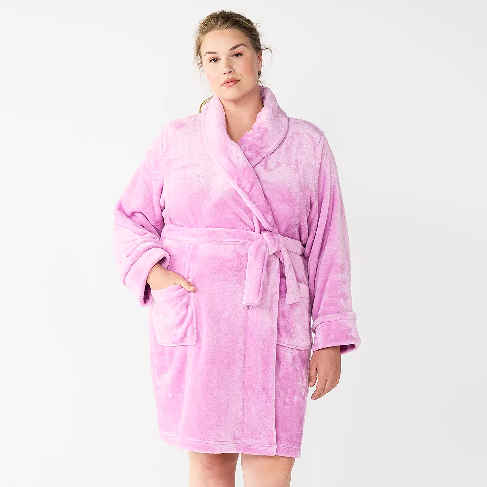 Plus Size Sonoma Goods For Life® Short Plush Robe - Image 2