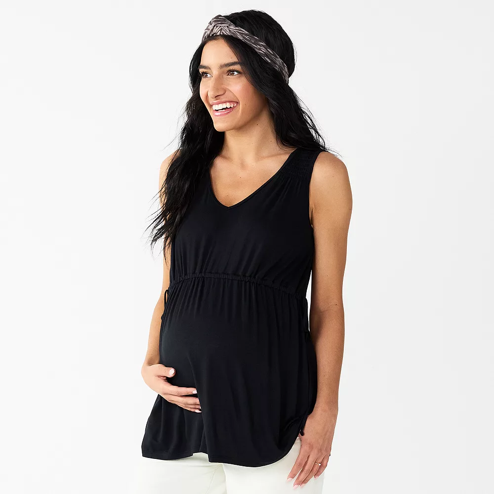 Maternity Sonoma Goods For Life® Knot Side Babydoll Top - Image 3