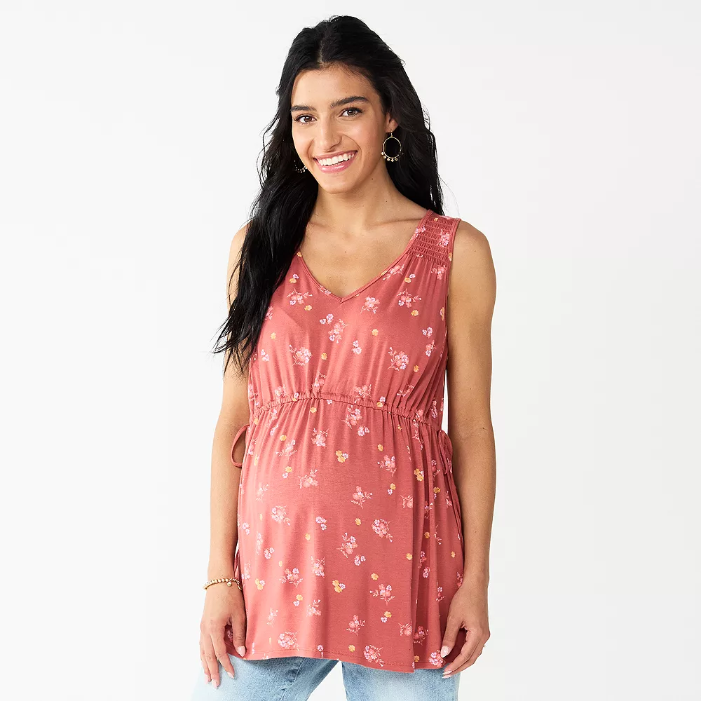 Maternity Sonoma Goods For Life® Knot Side Babydoll Top - Image 2