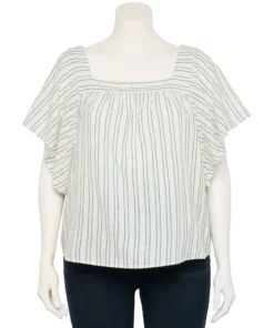 Plus Size Sonoma Goods For Life® Flutter Shoulder Top