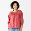 Women's Sonoma Goods For Life® Ruffle Shoulder Peasant Top