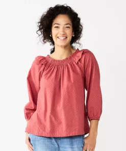 Women's Sonoma Goods For Life® Ruffle Shoulder Peasant Top