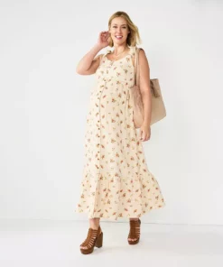 Maternity Sonoma Goods For Life® Knot Shoulder Maxi Dress