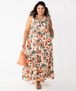 Plus Size Sonoma Goods For Life® Tiered Maxi Dress