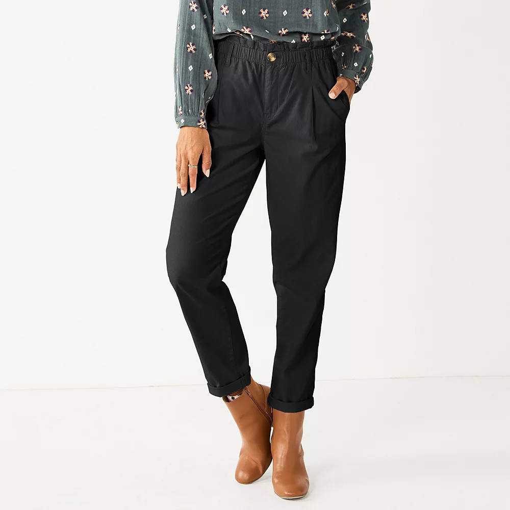 Women's Sonoma Goods For Life® Mid-Rise Straight-Leg Paperbag Pants - Image 5