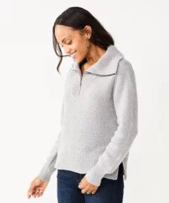 Women's Sonoma Goods For Life® Cozy Quarter-Zip Sweater